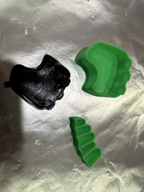 Printed components, palm, socket pieces, connectors
