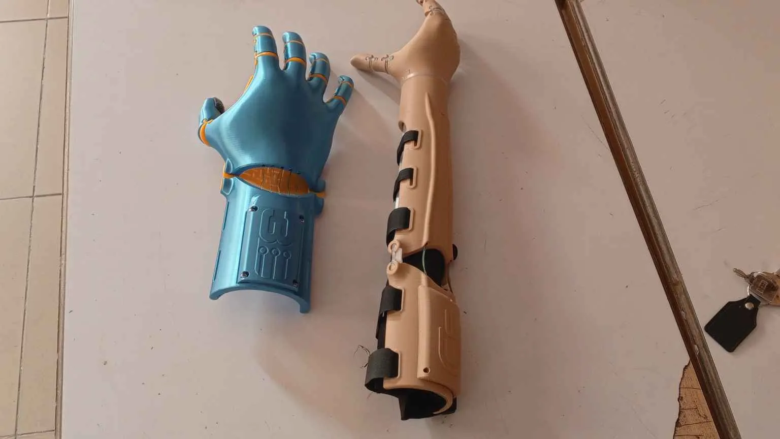 The two arms ready to ship. Kinetic Arm and a second option