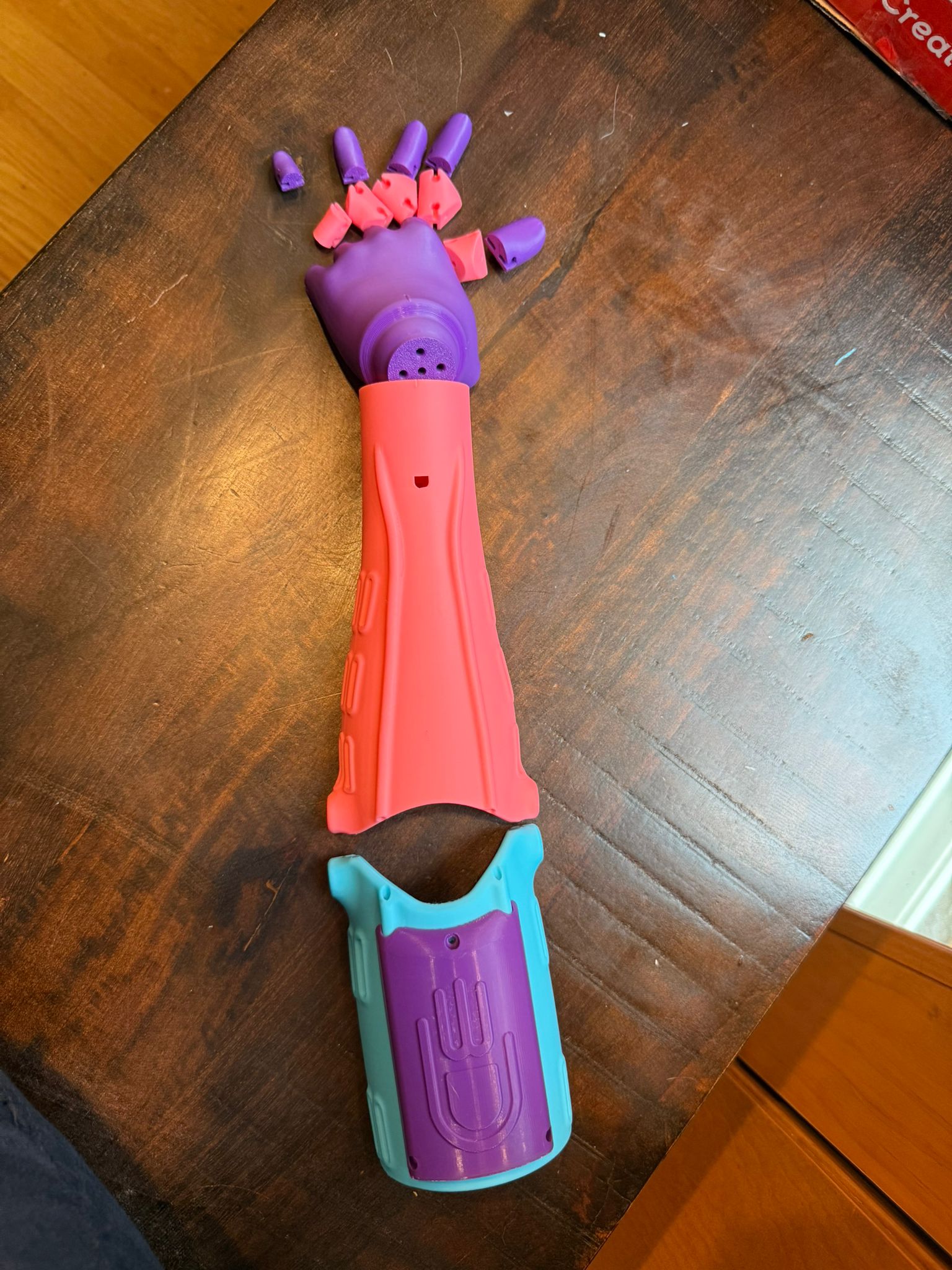 Partial assembly — stringing the finger tension system